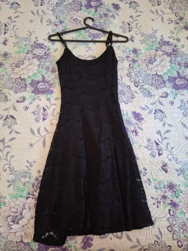 Vestido rendado preto PP
