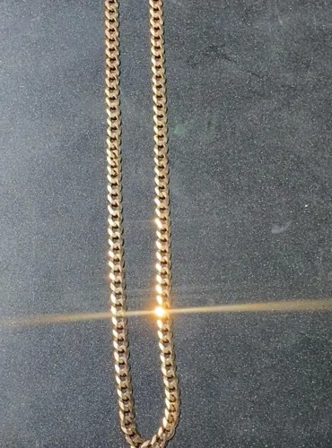 Prata italiana 925, 5 mm, 80 cm, 21 g, banho de ouro.