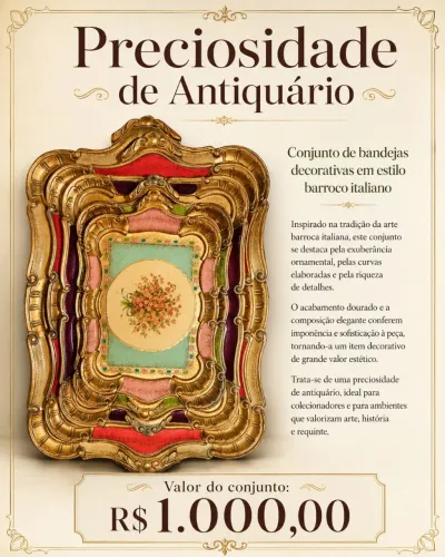 Bandejas Italianas Estilo fiorentino barroco - rococó 