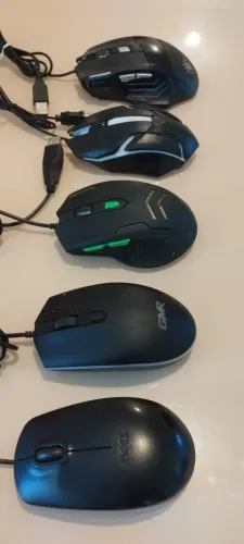 Mouses com Fio USB (Vários Modelos: Gamer, Multilaser, Dell) - Apenas R$ 15 Cada!