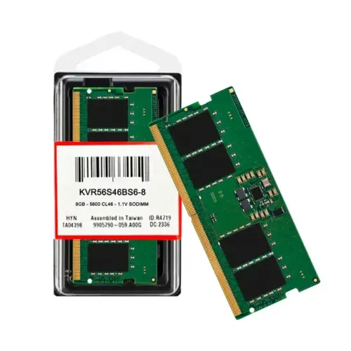 Kingston Memória para laptop ValueRAM 8GB 5600MT/s DDR5 Non-ECC CL46 SODIMM 1Rx16 KVR56S46