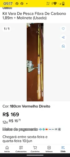conjunto de vara de pescar