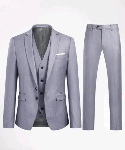 TERNO MASCULINO CINZA SLIM FIT 3 PEÇAS SOCIAL ELEGANTE NOVO NUNCA USADO 