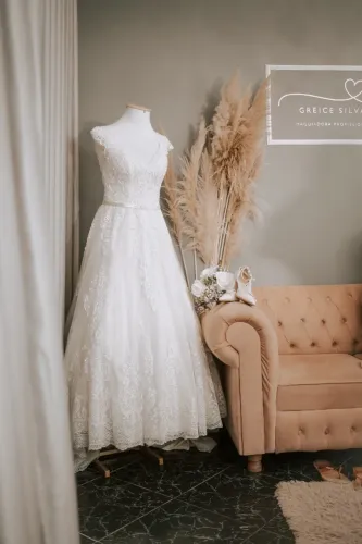 VESTIDO DE NOIVA | Champanhe | Único Uso | Lavado em Lavanderia | 40% de Desconto