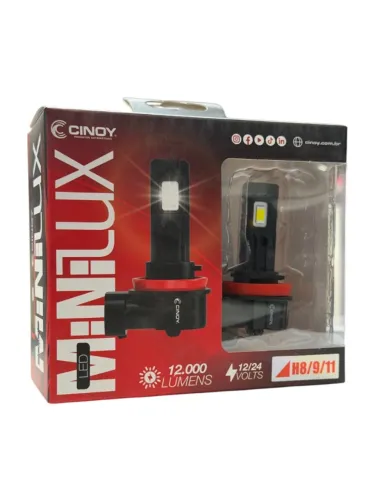 Kit Lampada Super Led 1:1 Cinoy H11 24v Caminhão 12000lumens