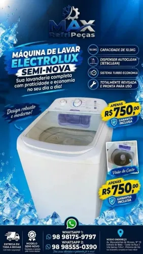 Máquina de lavar roupas Eletrolux SEMINOVA 10,5kg