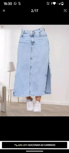 Saia longa jeans número 38 nova