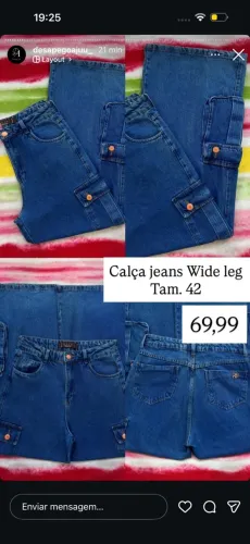 Calça wide leg