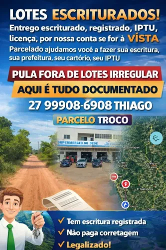 Guarapari, LOTES ESCRITURADOS DE VERDADE, parcelo, troco <br>DOCUMENTAÇÃO COMPLETA E SEGURA