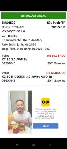 Volvo XC 60 3.0 AWD 5P 2011