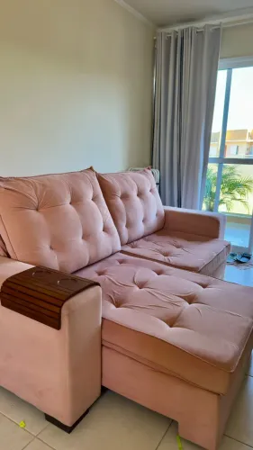     Sofá Retrátil e Reclinável 2,30m Rosê Nude