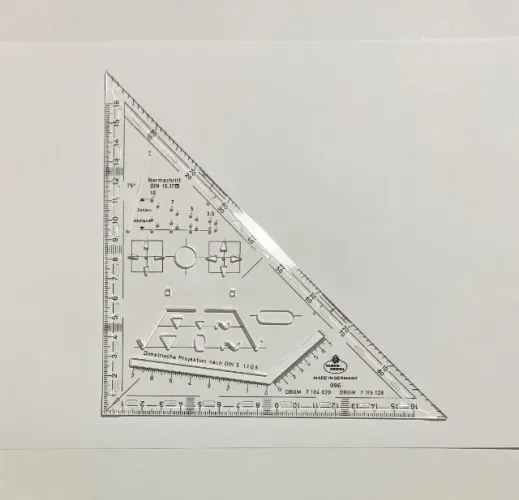 Esquadro Técnico Faber-Castell (modelo 996) fabricado na Alemanha