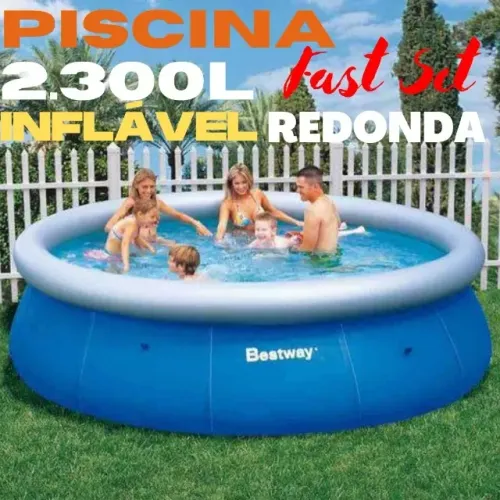 PISCINA INFLÁVEL 2.300 LITROS REDONDA PVC DE ALTA RESISTÊNCIA 