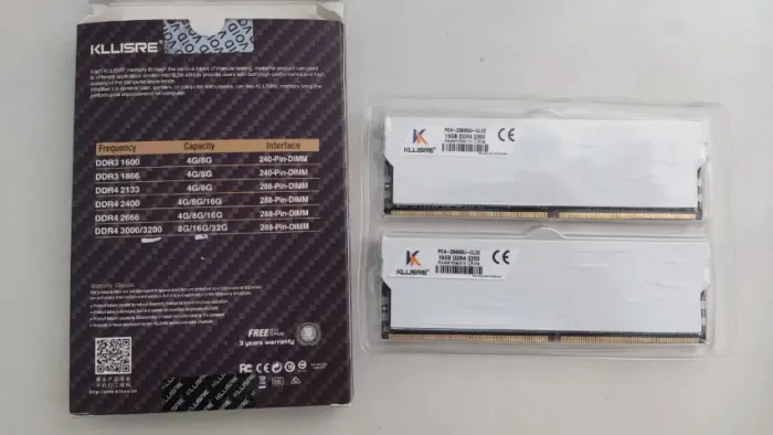 MEMÓRIA RAM DDR4 KLLISRE 32GB (2x16) 3200MHz BRANCA