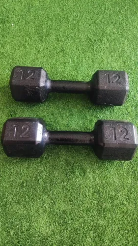 Par de Halter sextavado Pintado 12kg pronta entrega