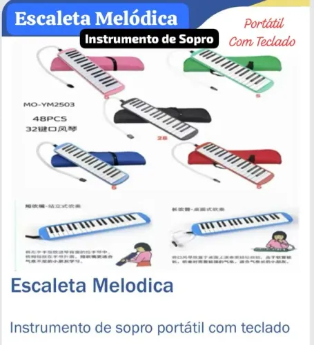 Escaleta Melódica Instrumento de Sopro Portátil com Teclado