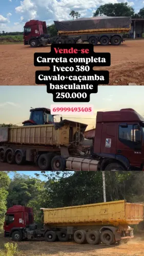 Vendo ou troco por graneleiro. Conjunto iveco 380 2007 + caçamba 