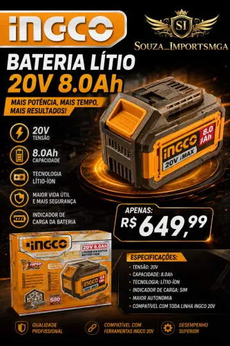 Bateria INGCO de 8.0Ah 20V
