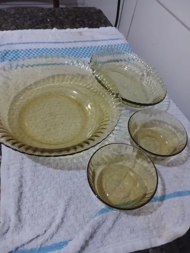 4 peças antigas colorex caramelo