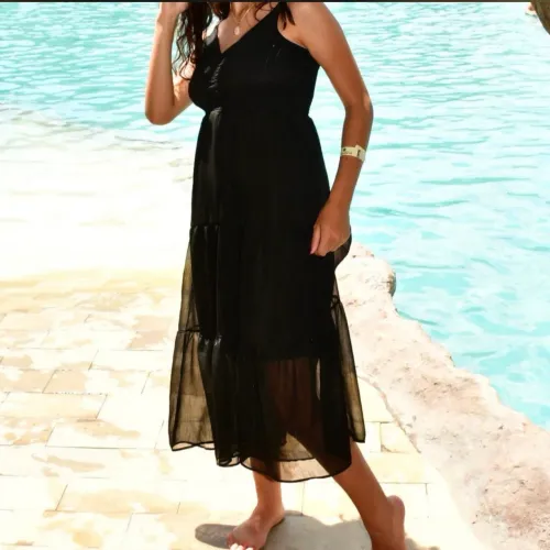 Vestido Preto Feminino Longo Tamanho P