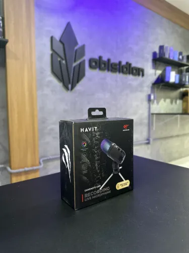 MICROFONE GAMER HAVIT GK51 PRETO NOVO.