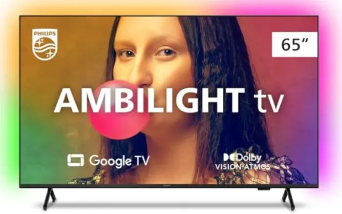 PHILIPS, Smart TV, Ambilight 65" 4K, 65PUG7908/78, Google TV, Comando de Voz, HDR, Dolby,