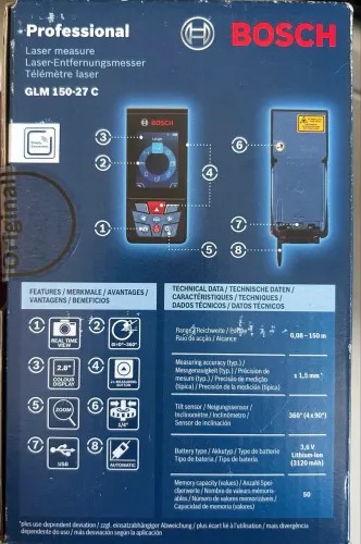 Trena laser Bosch glm 150-27c