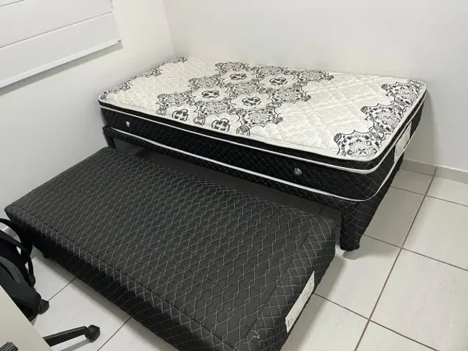 Cama Box Solteiro com Cama Auxiliar