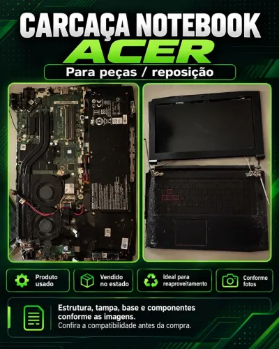 Carcaça Notebook Acer Completa para Peças e Reposição