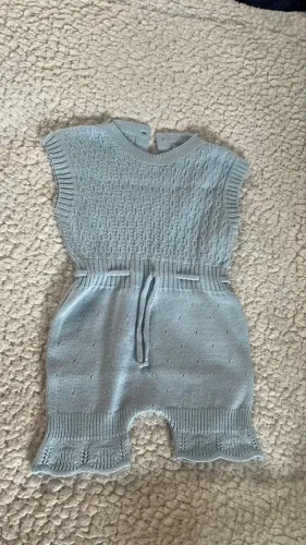 Jardineira romper macacão de tricot luxo