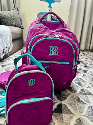 Kit mochila escolar de rodinha Rebeca Bonbon