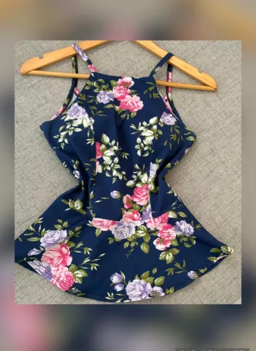 ?Linda blusa alcinhas com bojo PEPLUM (nova) TAM P veste 38 estampa flores