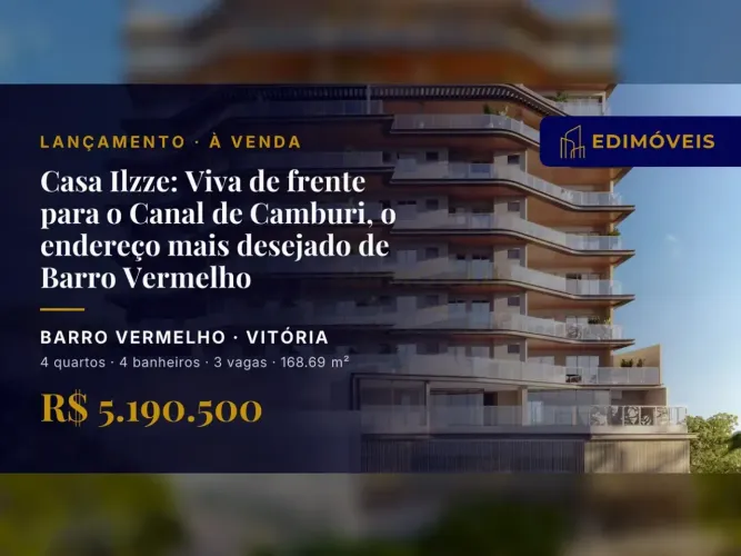 Viva em Barro Vermelho: Apartamento moderno com vista para o Canal de Camburi