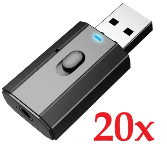Kit Revenda 20 Unidades Transmissor Receptor Bluetooth 5.0