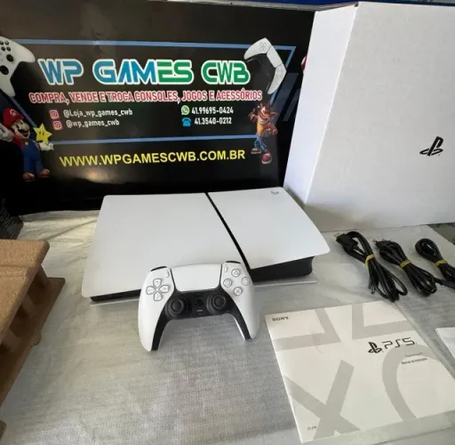 PLAYSTATION 5 SLIM MÍDIA DIGITAL SEMINOVO NA CAIXA COM GARANTIA LOJA FÍSICA WP GAMES CWB