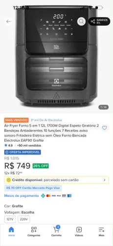 Vende-se Air Fryer nova, nunca usada