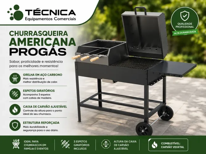 Churrasqueira americana profissional - Progás