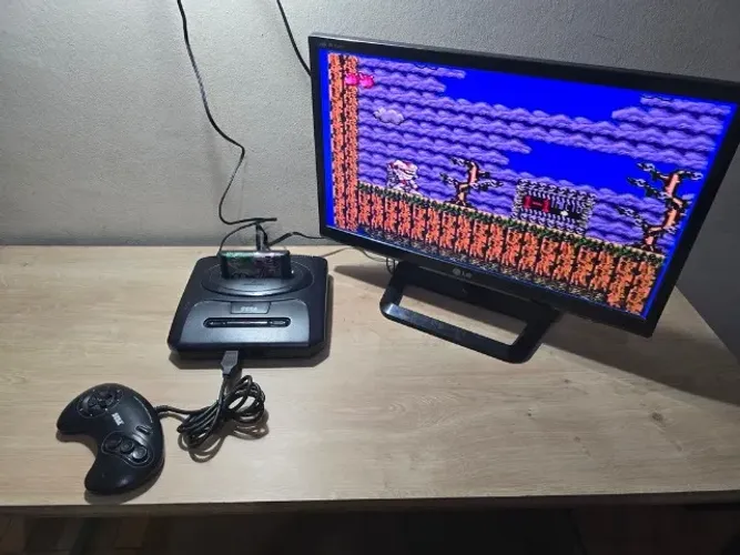 Mega Drive 3 com cabos, controle original e 1 jogo - sega - leia o anuncio