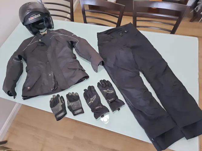 Conjunto completo roupa para moto feminino