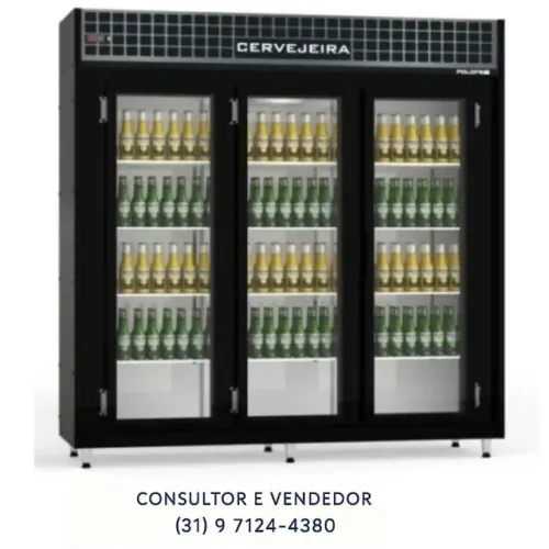 Cervejeira 3 Portas Preta Polo Frio 220V
