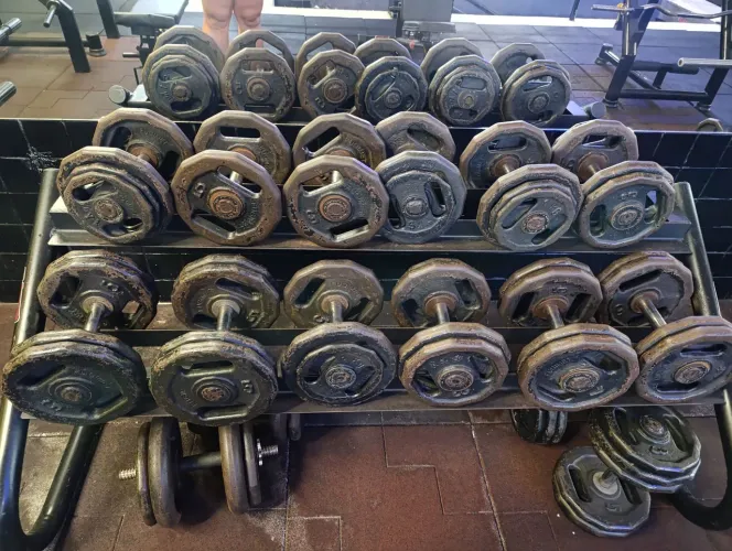 Jogo de dumbell de ferro com pegada inox