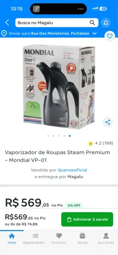 Vendo Vaporizador de Roupas Steam Premium