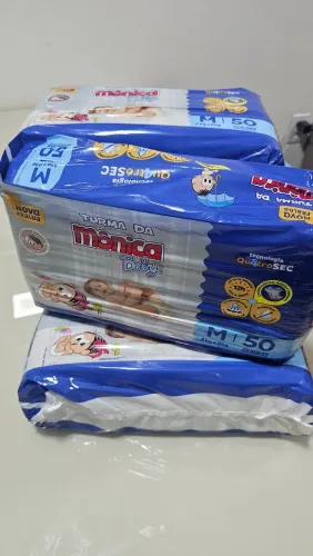 Kit Fralda Turma da Mônica - Tamanho M - 240 unidades