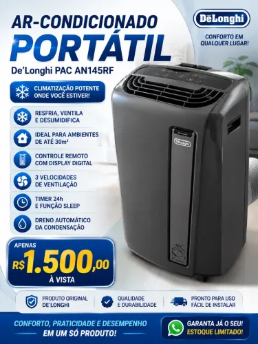 AR-CONDICIONADO PORTÁTIL DE?LONGHI 14.500 BTU/h