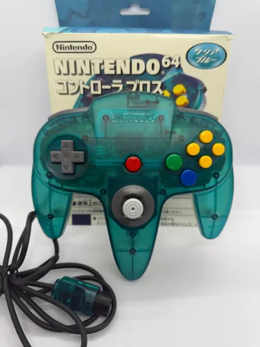 Controle Nintendo 64 Original Clear Blue NUS-005 Japonês Completo na Caixa
