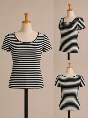 Blusinha Marisa listrada Preto e branco P