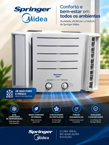 Ar-condicionado Springer Midea - 7500 btu's - 127v - QCK078BB