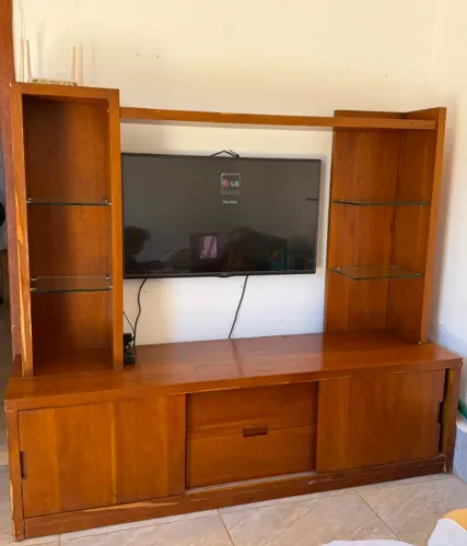Móvel Rack Painel de TV Estante de Livros Sala Estar