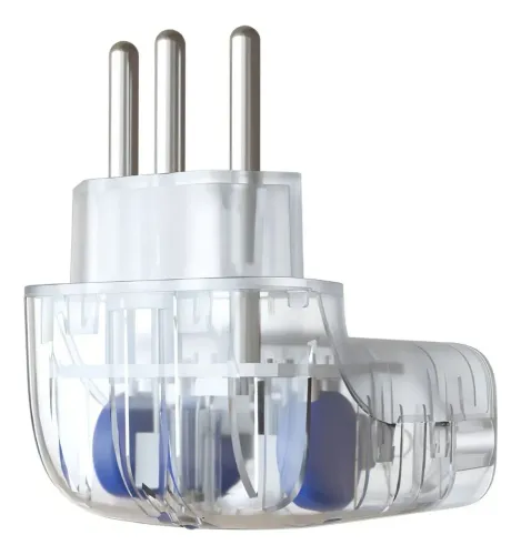 Protetor de Surto Clamper Tomada em 90° 10A de 3 Pinos com Tecnologia LCF e DPS
