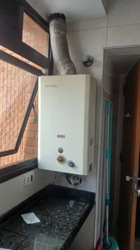 aquecedor a gás funcionando perfeitamente